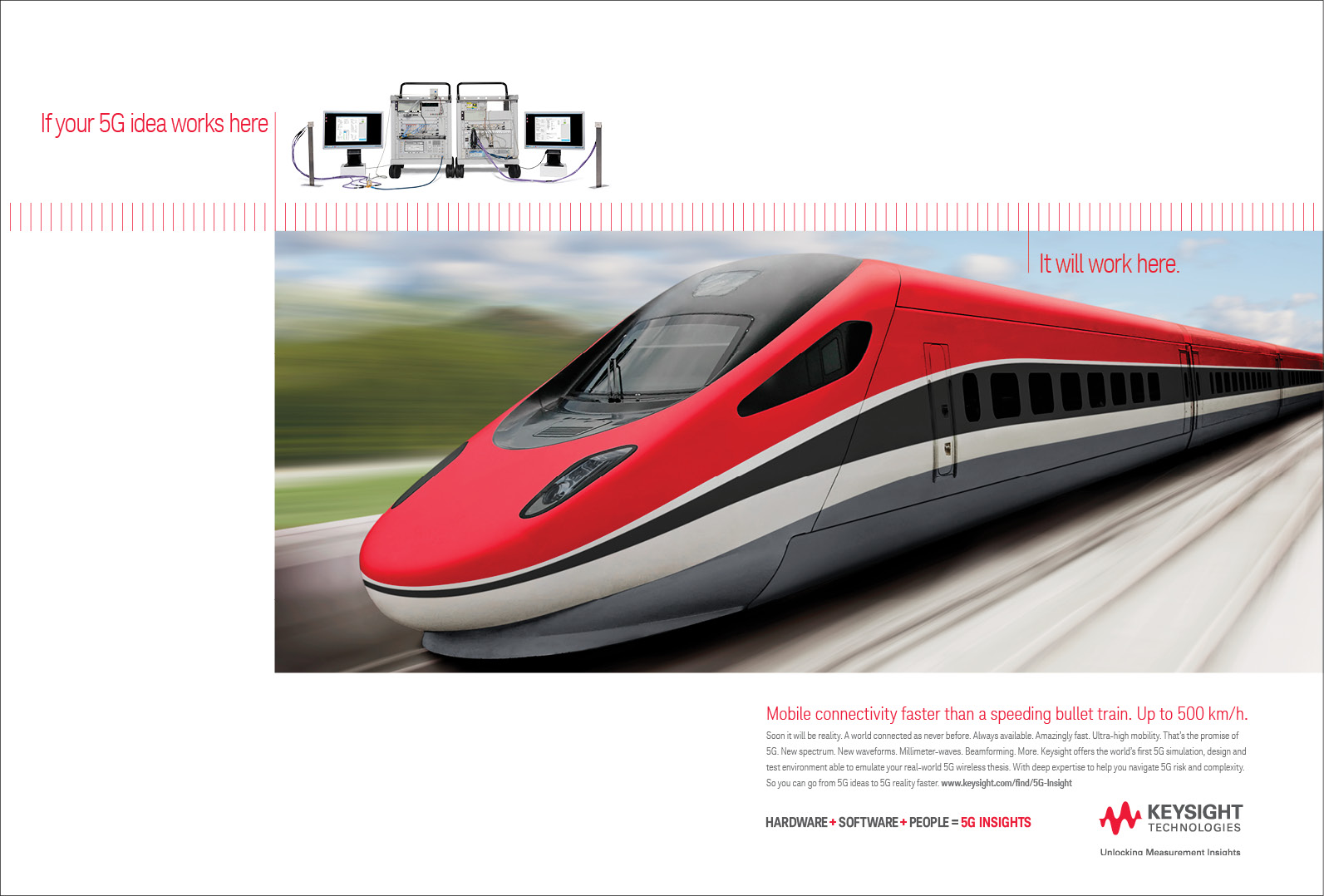 High-speed red train in motion with a blurred green landscape in the background, showcasing modern train design and technology.