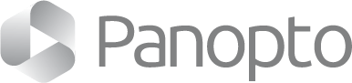 Panopto logo featuring a play button symbol, representing video platform solutions for education and business.