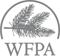 Logo of the Washington Forest Protection Association (WFPA), featuring a stylized leaf design, representing forestry and conservation efforts.