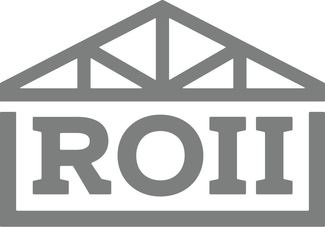 Logo of ROI, featuring a stylized bridge design, representing engineering and construction services.