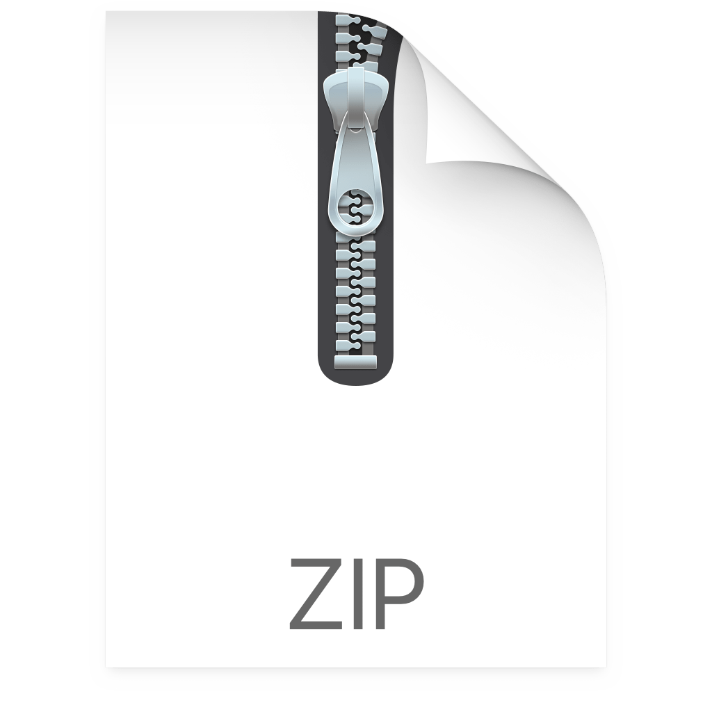 ZIP file icon representing compressed data storage, commonly used for file archiving and sharing.