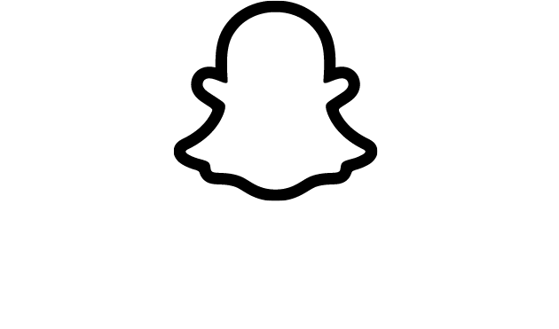 Snapchat logo featuring a playful ghost design with the word "Snapchat" in bold white letters, set against a black background.