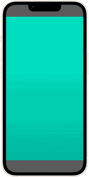 Smartphone displaying a vibrant teal gradient background, showcasing modern mobile design and user interface potential.