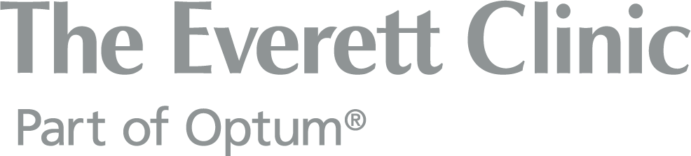 Logo of The Everett Clinic, a healthcare provider, indicating its affiliation with Optum.