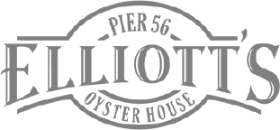 Logo of Pier 56 Eliott Oyster House, featuring a circular design with the name prominently displayed. Ideal for seafood dining enthusiasts and local restaurant searches.