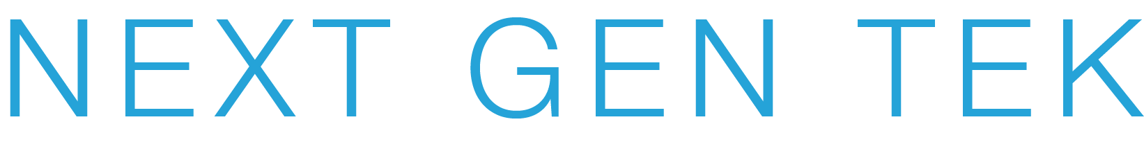 Text logo for "Next Gen Tek," emphasizing innovation and technology in a modern design.