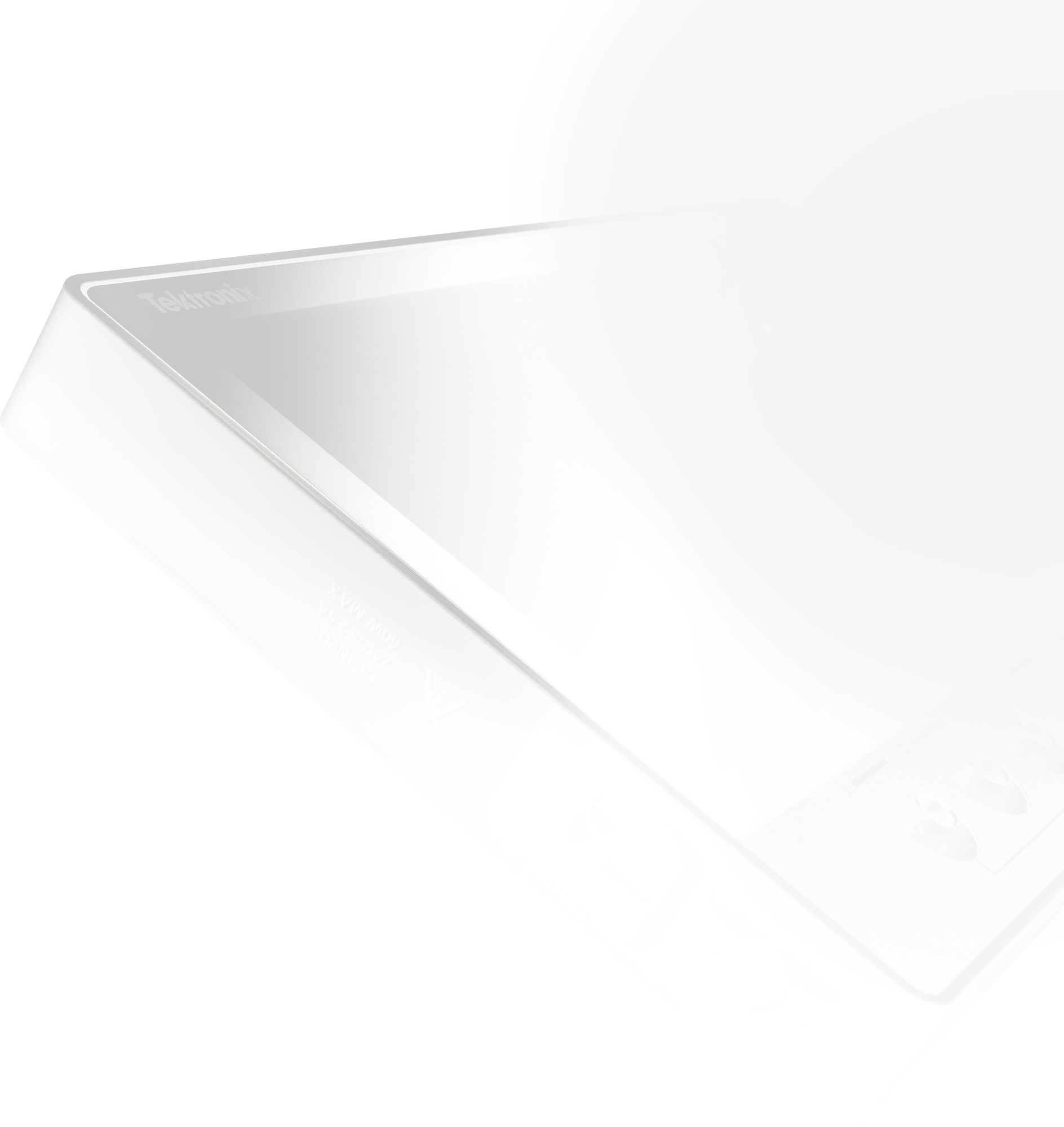 Sleek black tablet device angled to showcase its modern design and touchscreen interface.