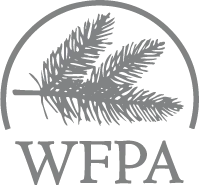 Logo of the Washington Forest Protection Association (WFPA), featuring a stylized leaf design, representing forestry and conservation efforts.