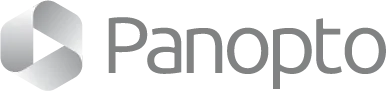 Panopto logo featuring a play button symbol, representing video platform solutions for education and business.