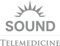 Logo of Sound Telemedicine featuring a sun symbol, representing innovative telehealth services and virtual care solutions.