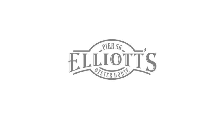 Logo of Elliott's Oyster House, a seafood restaurant located at Pier 56, known for its fresh oysters and coastal dining experience.